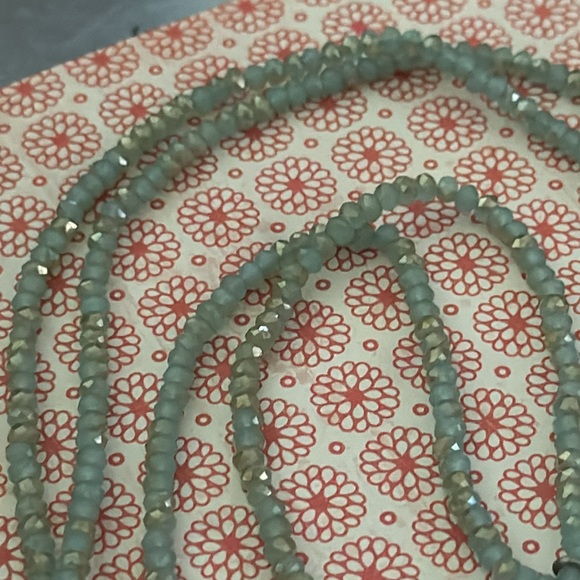 Loft long ice blue crystal necklace with blue tassel center piece - Picture 15 of 15